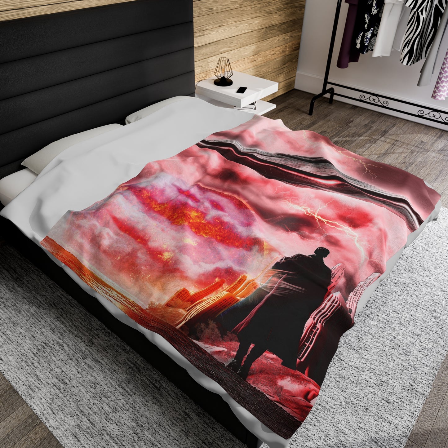Space Sci Fi Velveteen Blanket, Galaxy Stars Throw, Outer Space Bedding, Astronaut Bedroom Decor, Sci Fi Nebula Couch Throw, Celestial Home