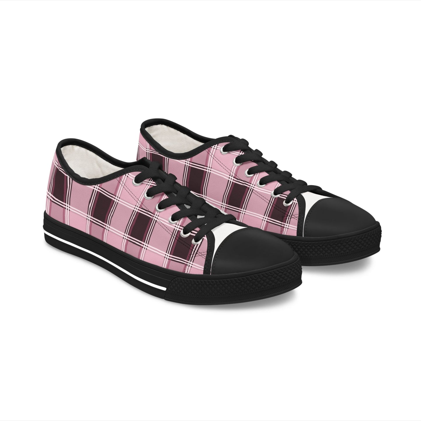 Stylish Women's Plaid Low Top Sneakers