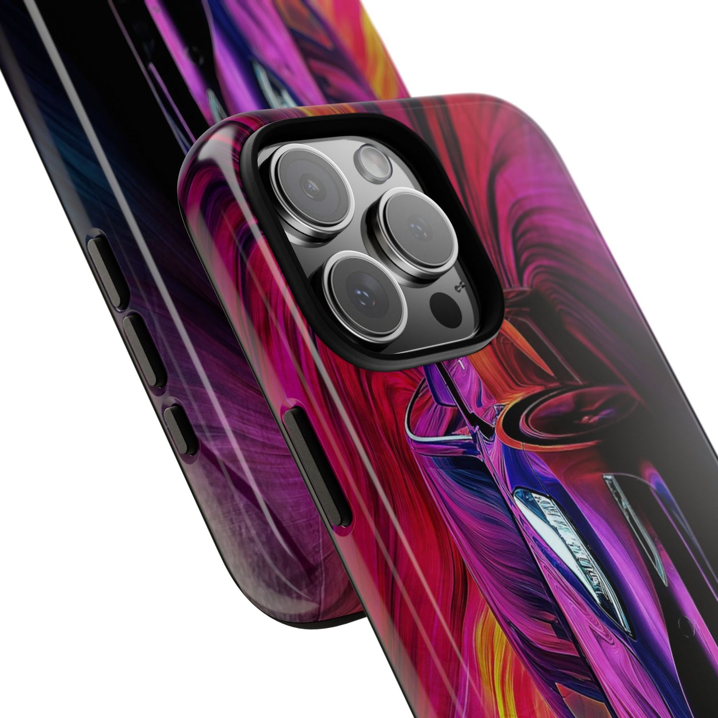 A Tough Phone Case of - A Colorful Car Design.