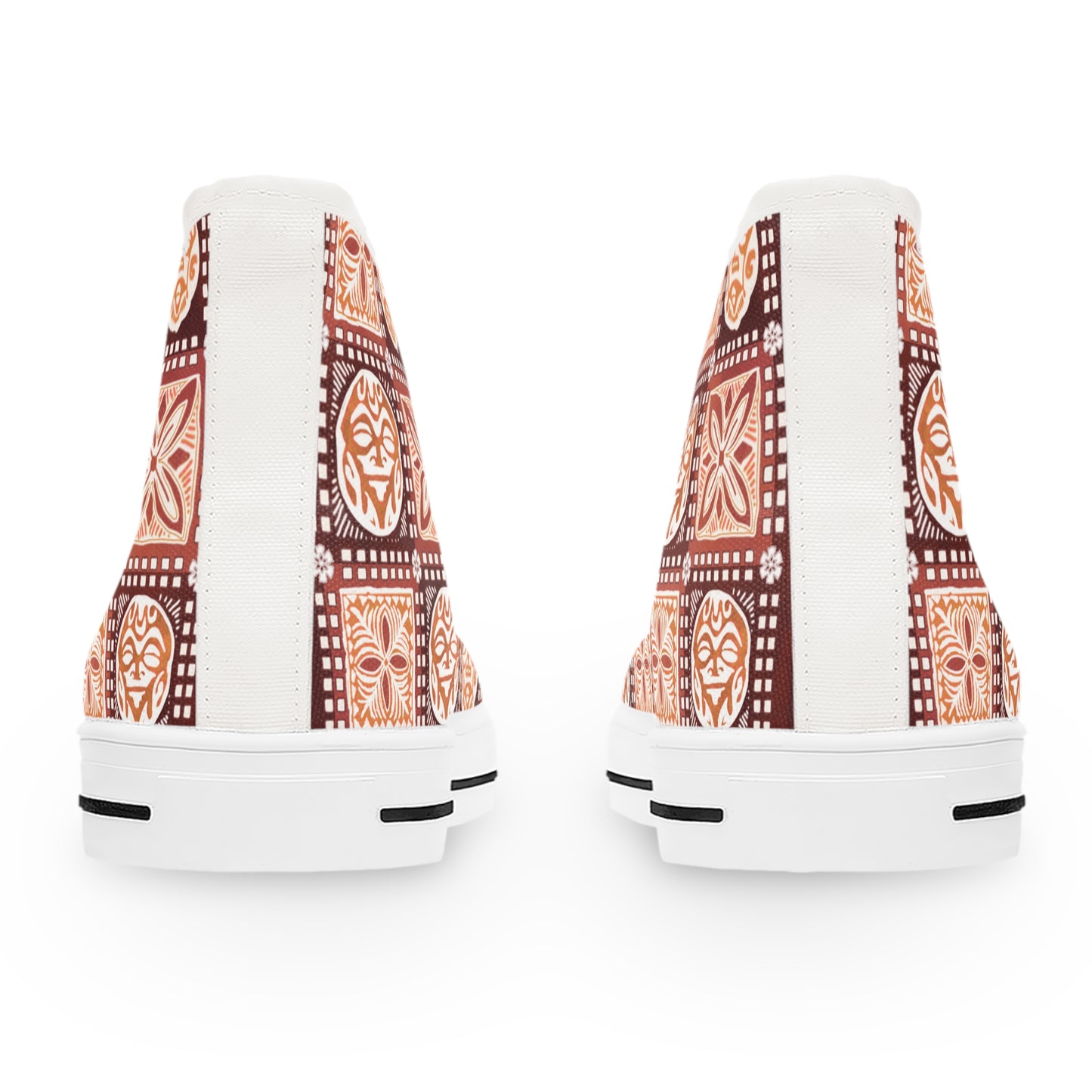 Stylish Women's Polynesian Design High-Top Sneakers.