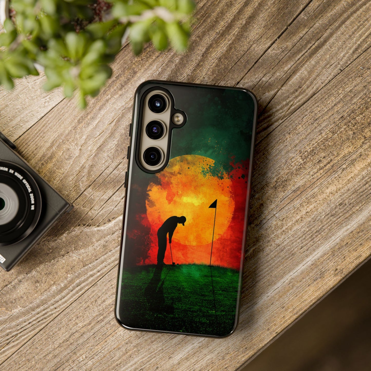 A Tough Phone Case of - A Golfer Putting.