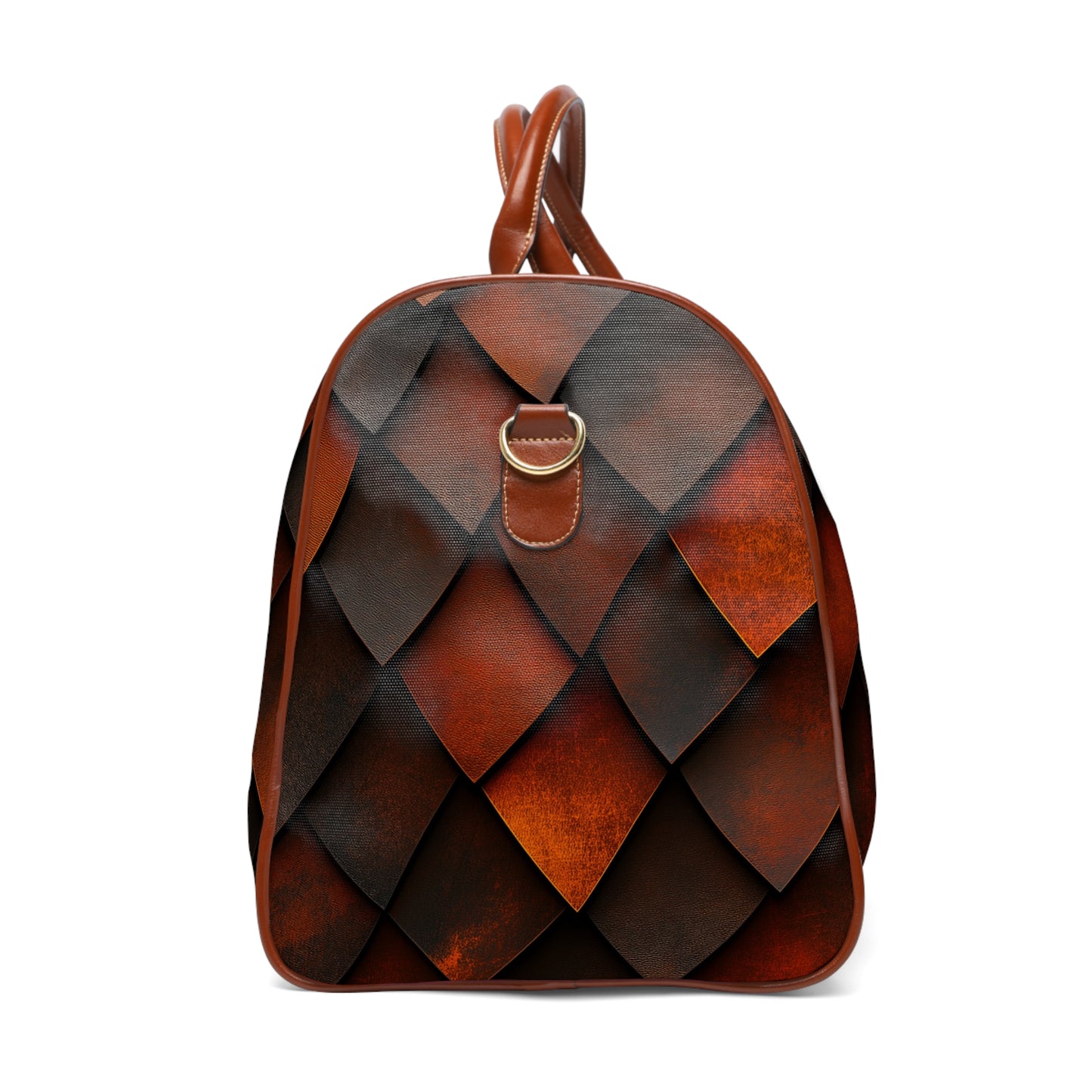 A Custom Plaid Waterproof Travel Bag - Dragon Scale Design.