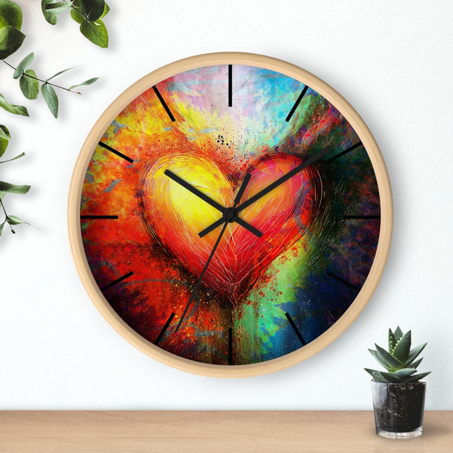 Custom Wall Clock for Romantic Home Decor, Personalized Love Clock, Anniversary Gift, Wedding Present, Timepiece for Couples, Heart Design