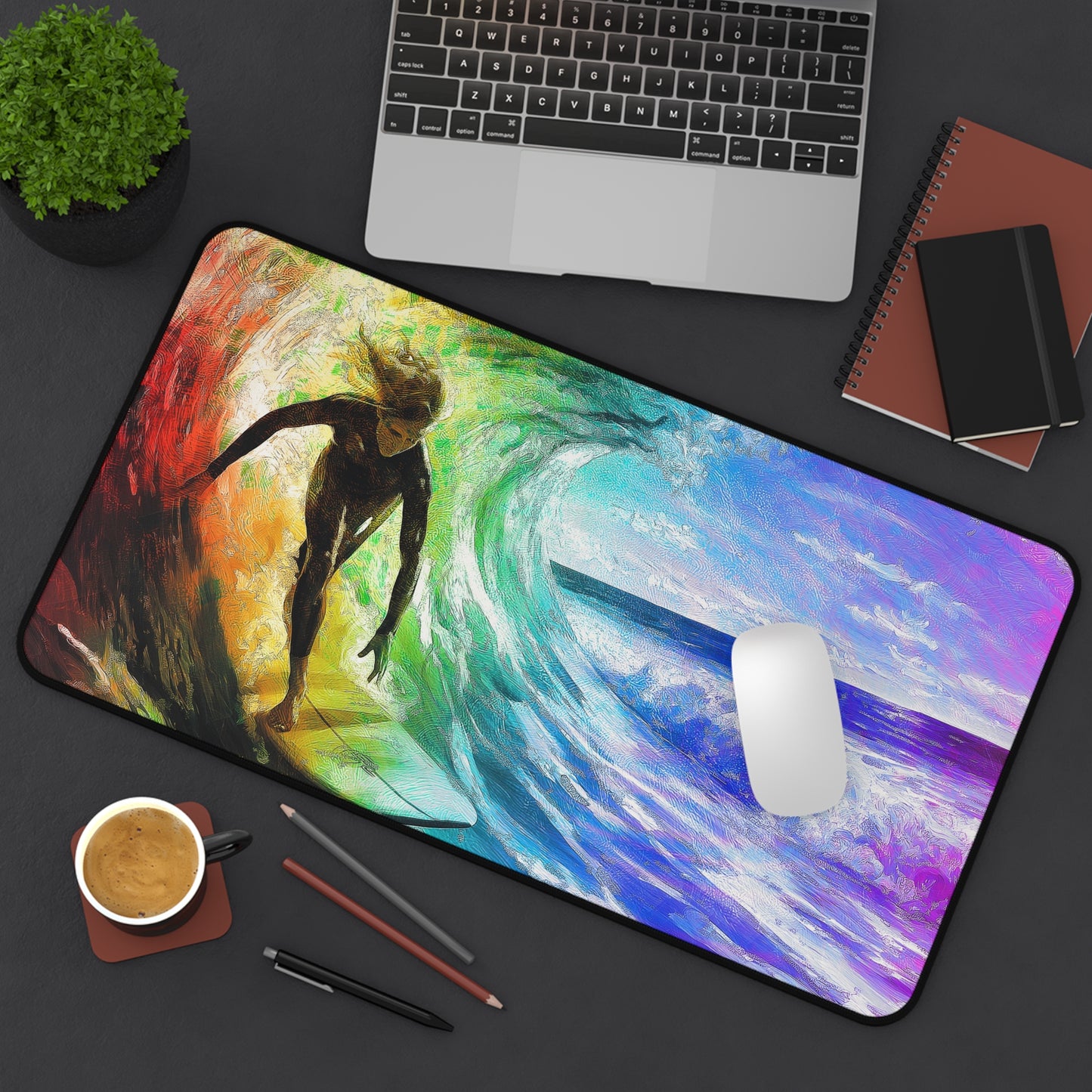 Desk Mat - Surfer Girl Design, Gaming / Mouse Pad, Table / Desk Protector, Home Office Decor.