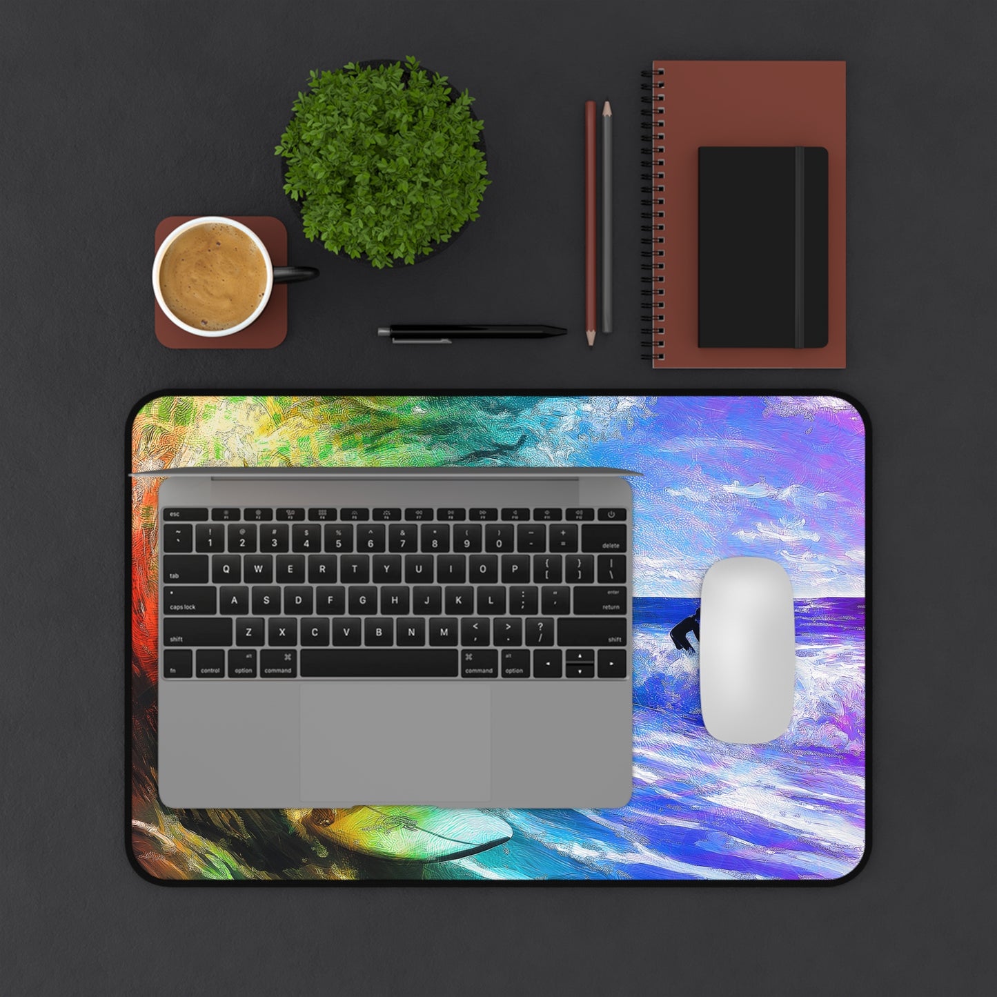 Desk Mat - Surfer Girl Design, Gaming / Mouse Pad, Table / Desk Protector, Home Office Decor.