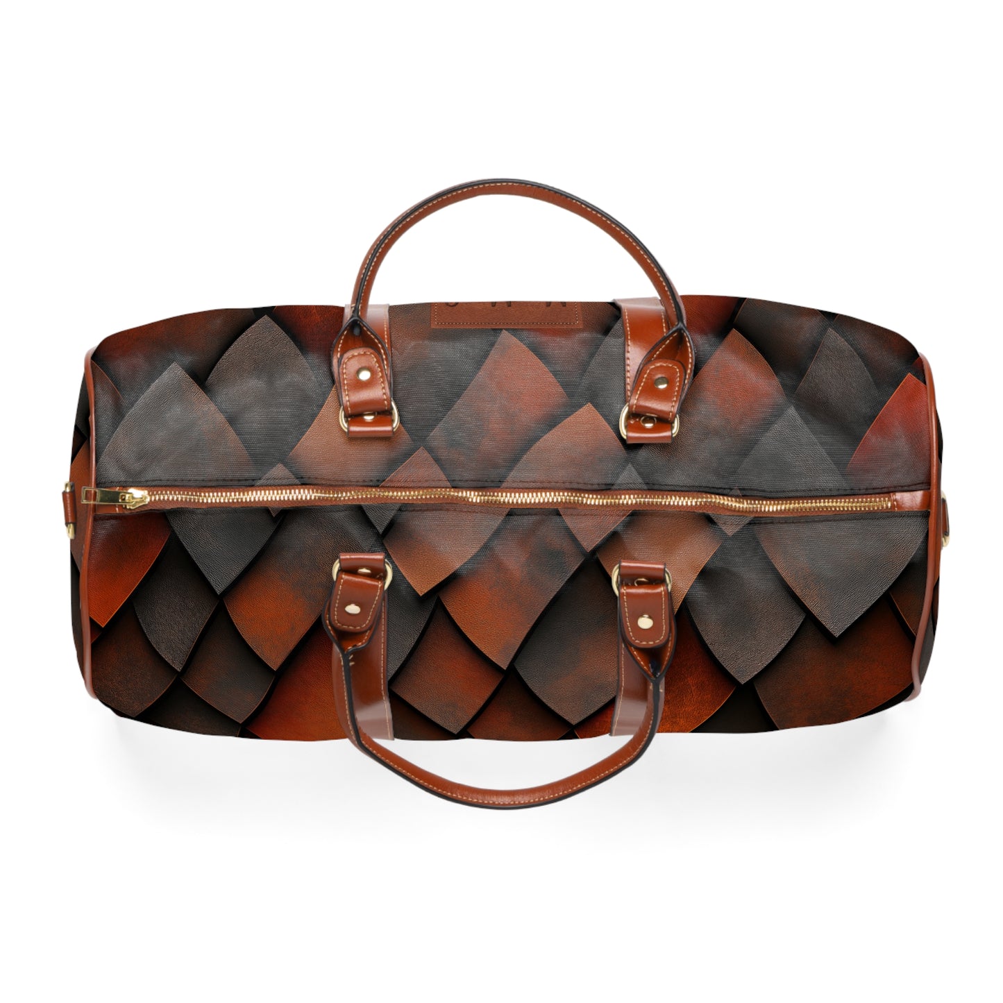 A Custom Plaid Waterproof Travel Bag - Dragon Scale Design.