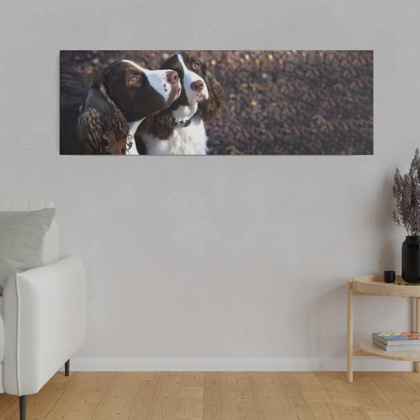 A Horizontal Canvas Photo Print of - George and Gracie, English Springer Spaniels.