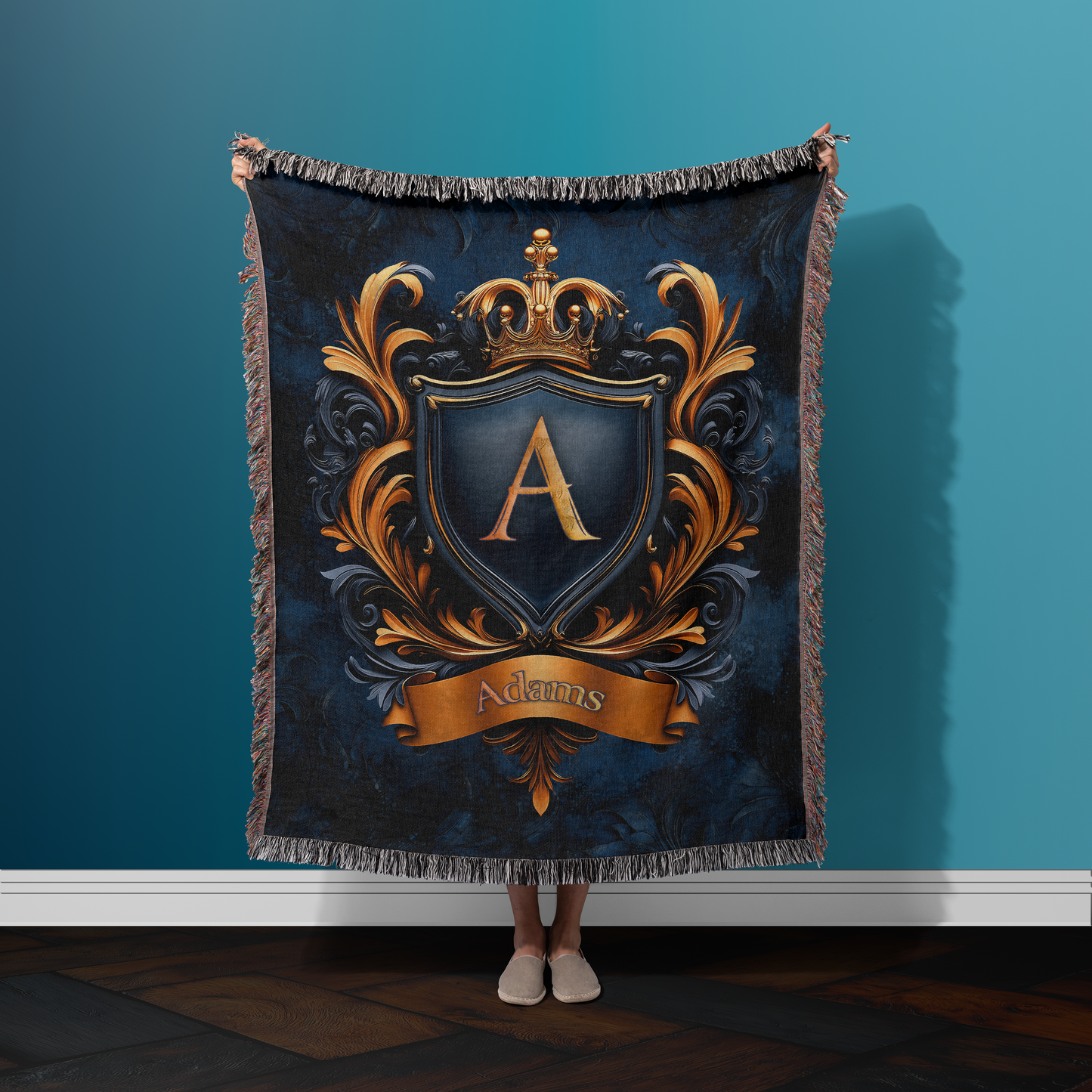 Woven Blanket - Personalized Family Coat of Arms, Custom Tapestry Throw, Personalized Gift Blanket, Family Crest, Custom Woven Throw