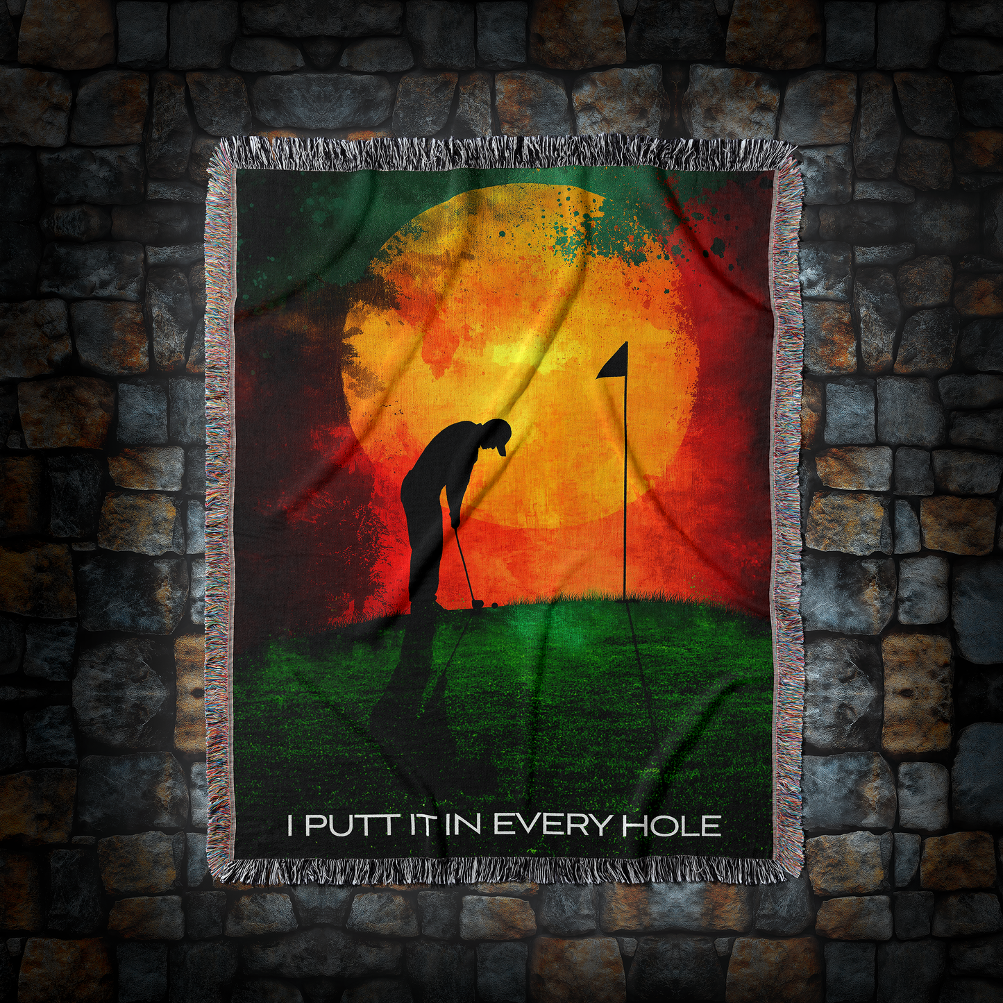 Personalized Golf Woven Blanket, Funny Golf Decor, Golf Lover Gift, Sports Themed Throw, Golf Quote Bedding, Golfing Home Decor