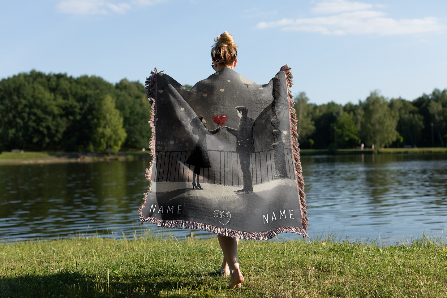 Personalized Our First Christmas Woven Blanket - Custom Throw, Family Keepsake, Holiday Gift, Cozy Home Decor, Anniversary Present