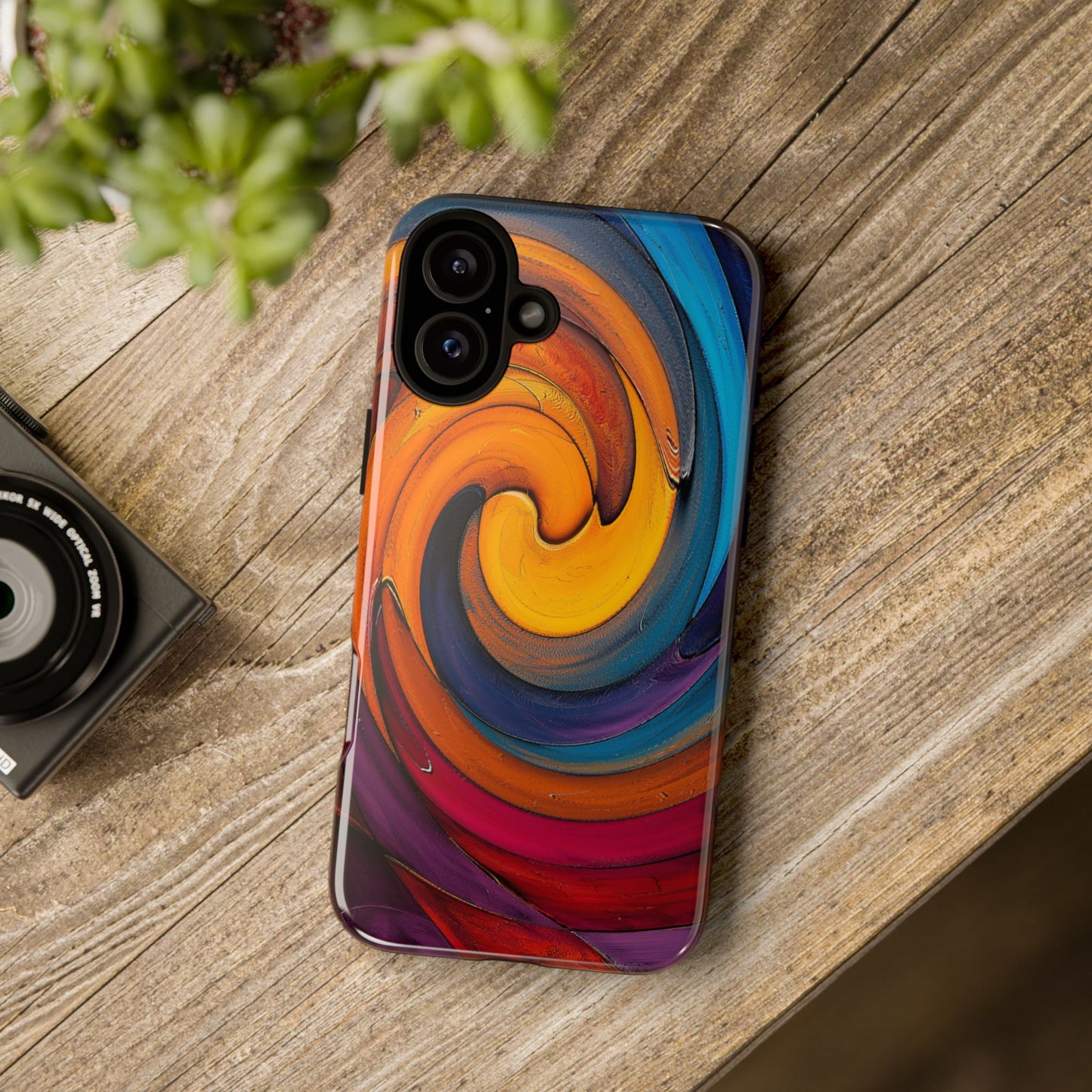 A Tough Phone Case of - A Spiral Oil Paint Wave.
