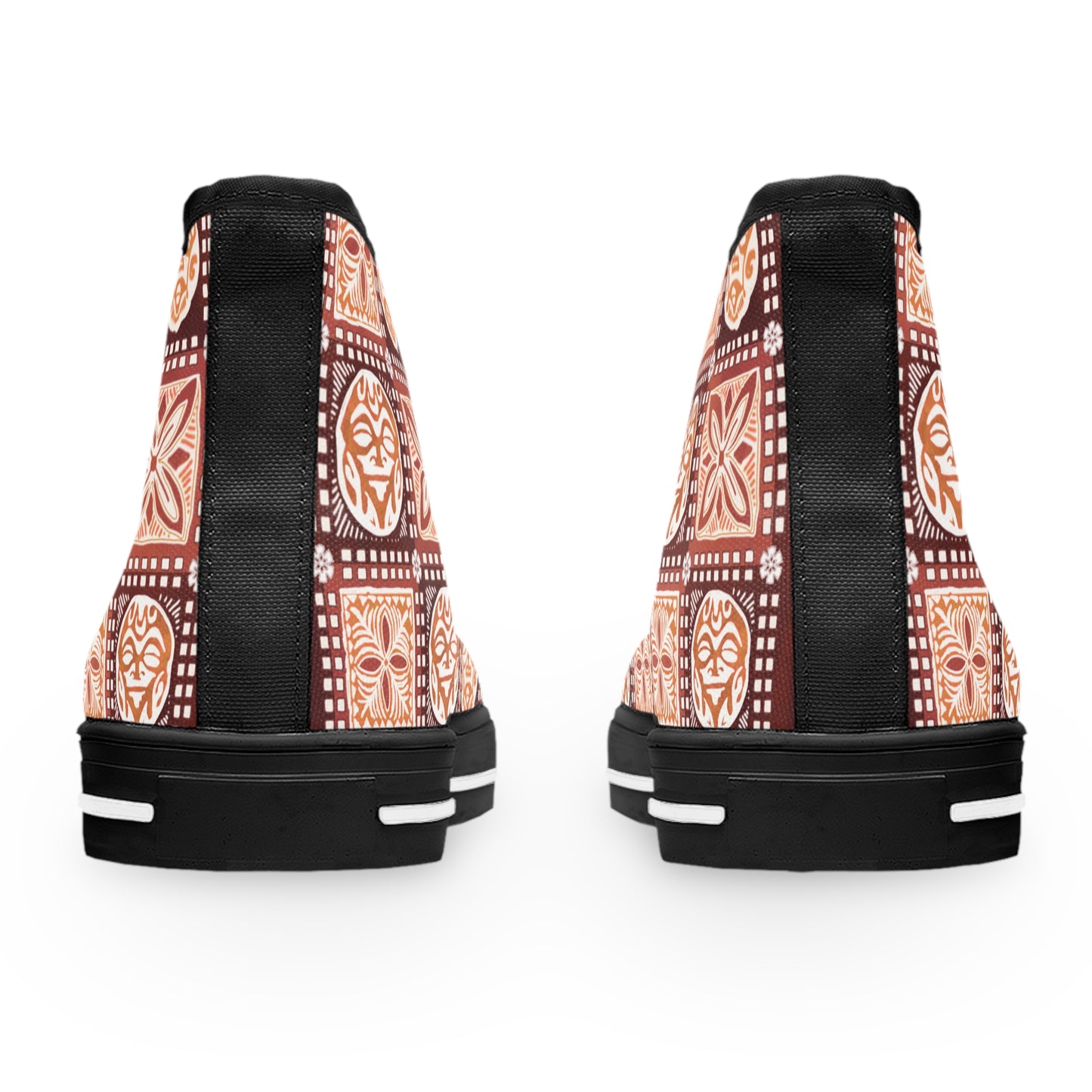 Stylish Women's Polynesian Design High-Top Sneakers.