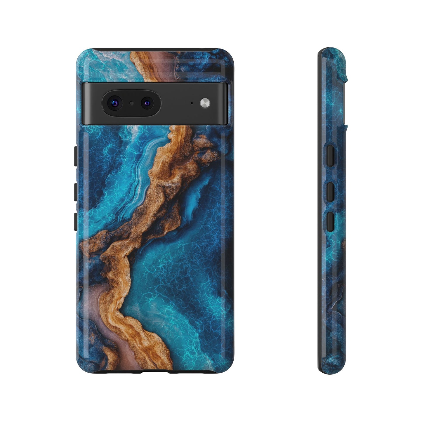 A Tough Phone Case of - A Marble Sea Design.
