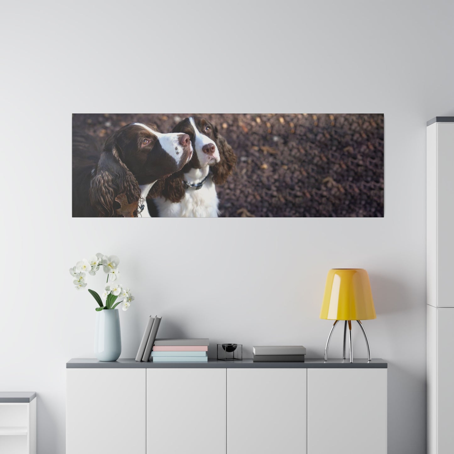 A Horizontal Canvas Photo Print of - George and Gracie, English Springer Spaniels.