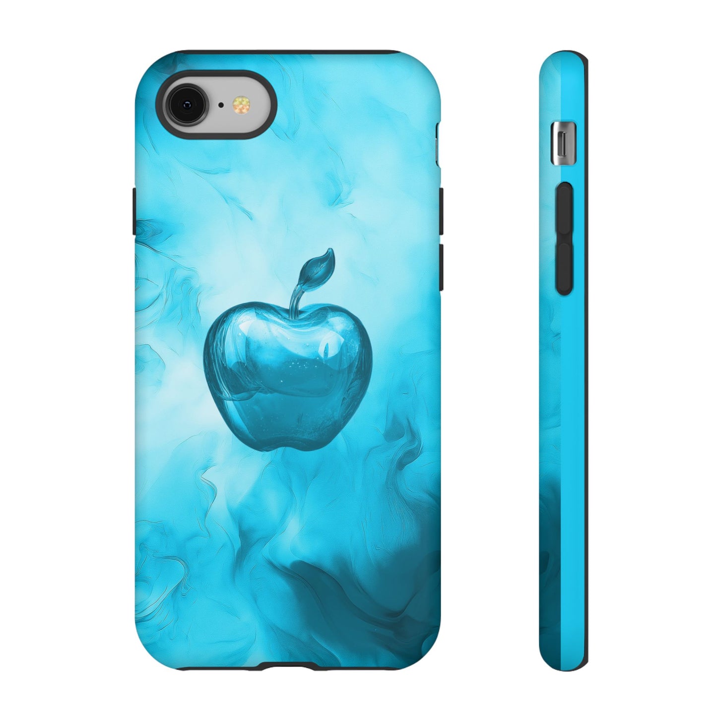 A Tough Phone Case of - A Shiny Blue Apple.