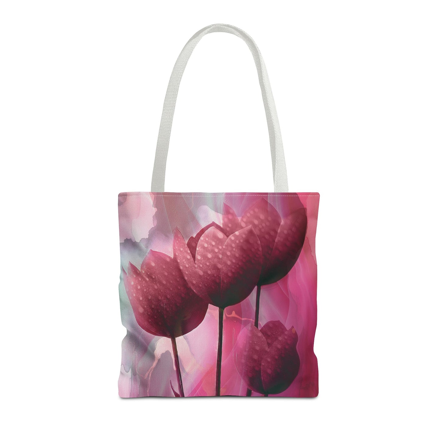 Floral Tote Bag - Spring Blossoms Reusable Tote, Garden Flower Market Tote, Botanical Shoulder Bag, Shopping Bag Gift, Canvas Eco-Friendly