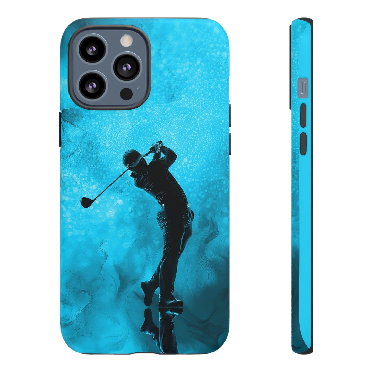 Golfer Phone Case, Tough iPhone, Google, Samsung Phone Cover with Blue Golfer Design, Golf Lover Gift, Sports Phone Case.