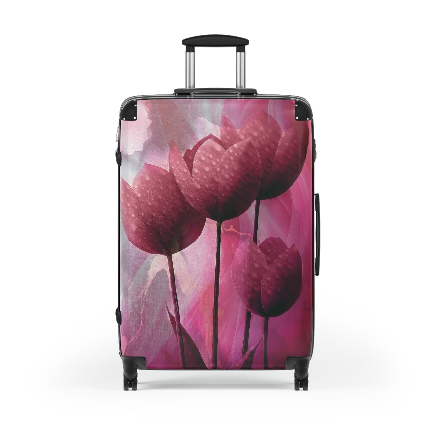 Personalized Suitcase Pink Flowers Travel Luggage Bag, Floral Suitcase, Pink Suitcase, Travel Bag, Floral Luggage, Pink Flowers Bag