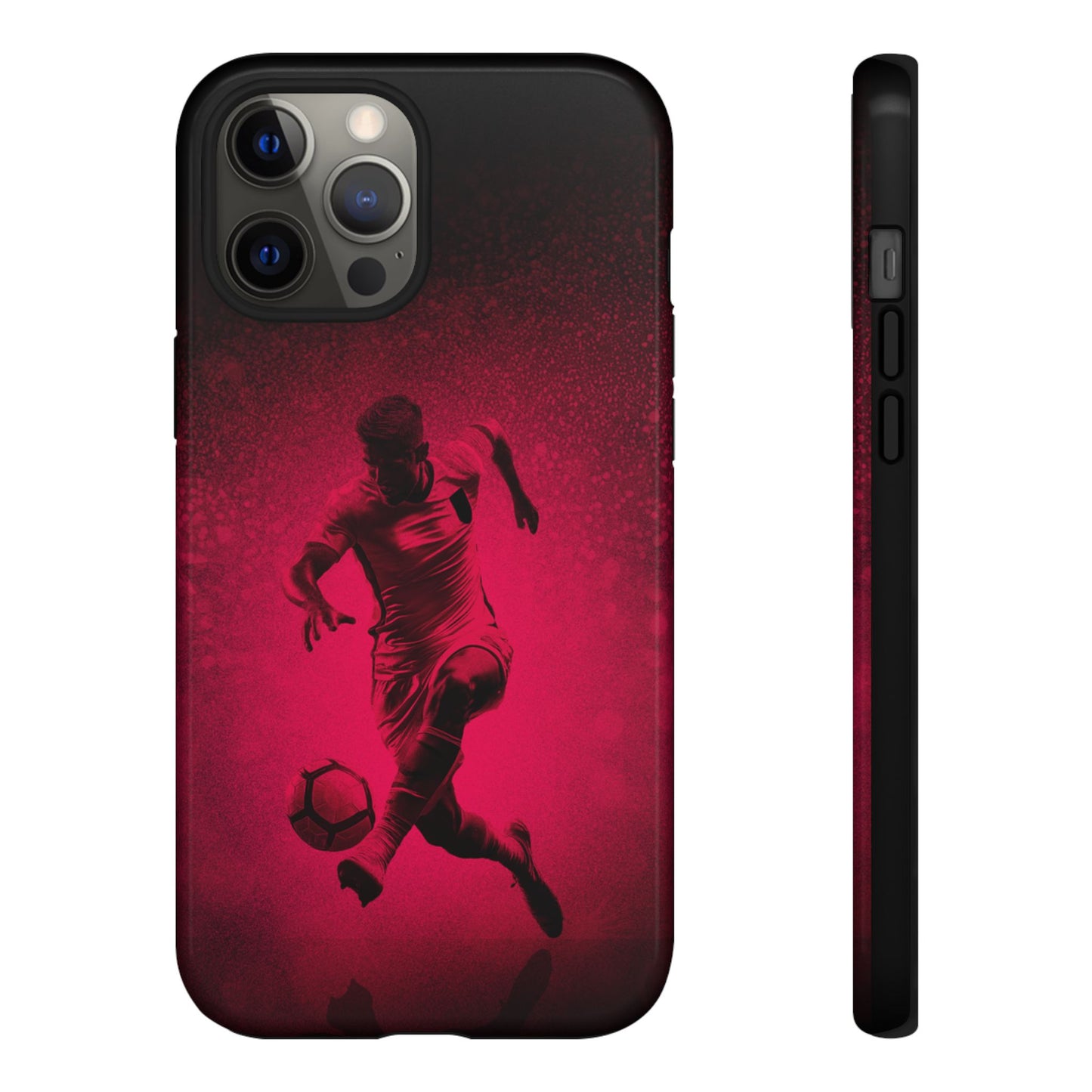 Soccer Tough Cases, Sports Phone Case, Red and Black Design, Protective Cover for Soccer Fans, Soccer Gift Ideas, Soccer Accessories