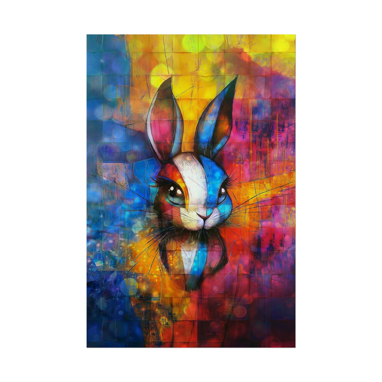 A Vertical Poster Print of - A Cute Bunny Rolled Posters, Wall Art Prints, Kids Room Decor, Rabbit Poster, Nursery Wall Print, Animal Art Poster.