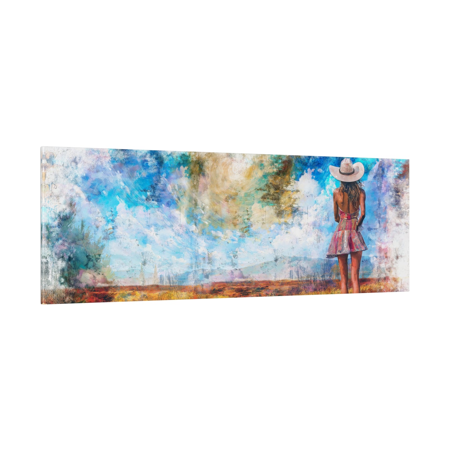 A Horizontal Canvas Art Print of - A Country Girl out in Nature.