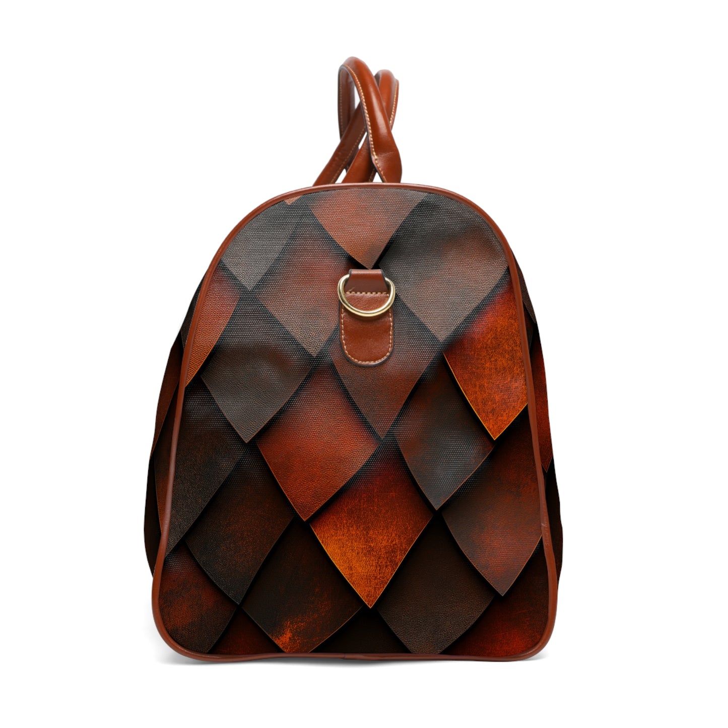 A Custom Plaid Waterproof Travel Bag - Dragon Scale Design.