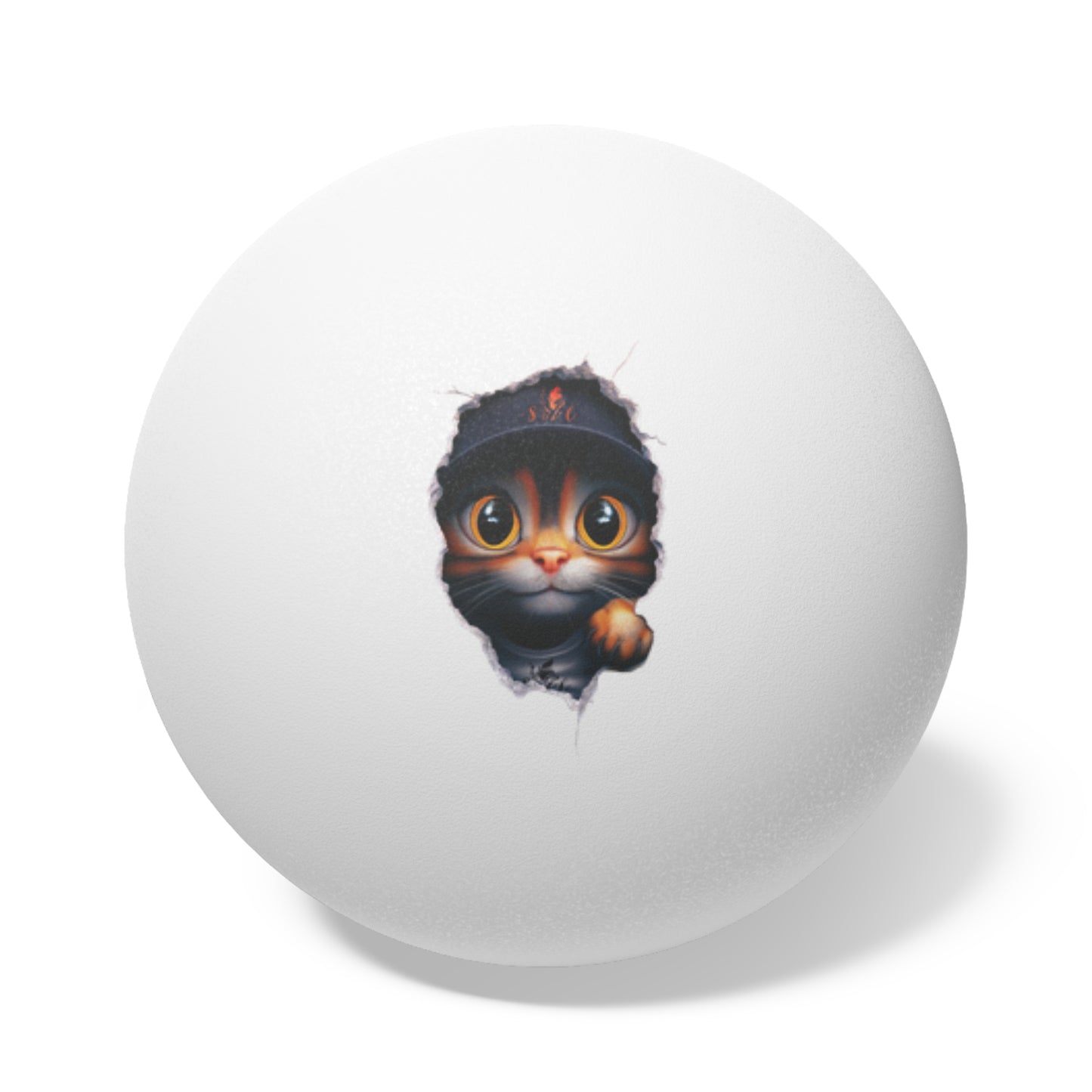 Ping Pong Balls With Tiny Cat