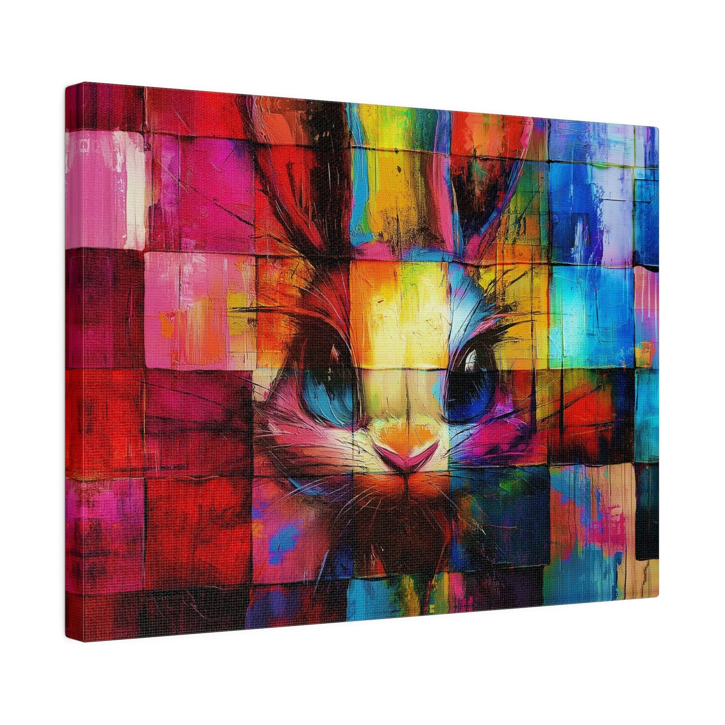 A Horizontal Canvas Print of - An Abstract Bunny Painting.