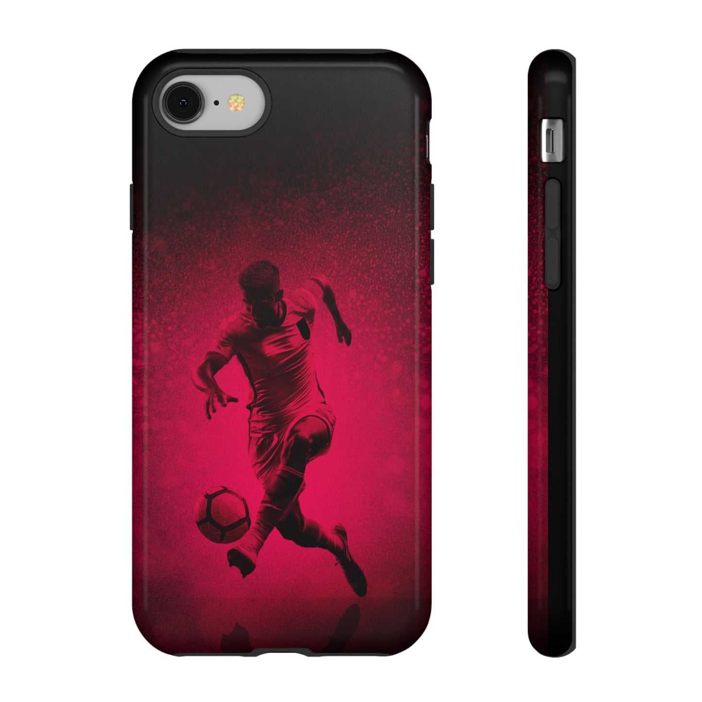 Soccer Tough Cases, Sports Phone Case, Red and Black Design, Protective Cover for Soccer Fans, Soccer Gift Ideas, Soccer Accessories