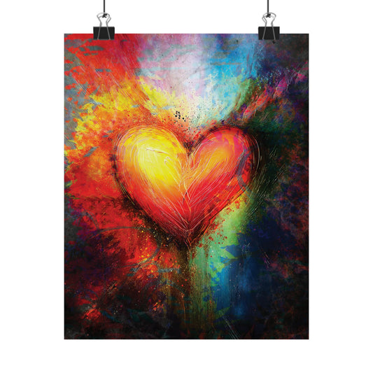 Copy of Colorful Heart Art Poster, Vibrant Wall Decor, Home Accent, Gift Ideas for Art Lovers, Romantic Wall Art, Modern Aesthetic