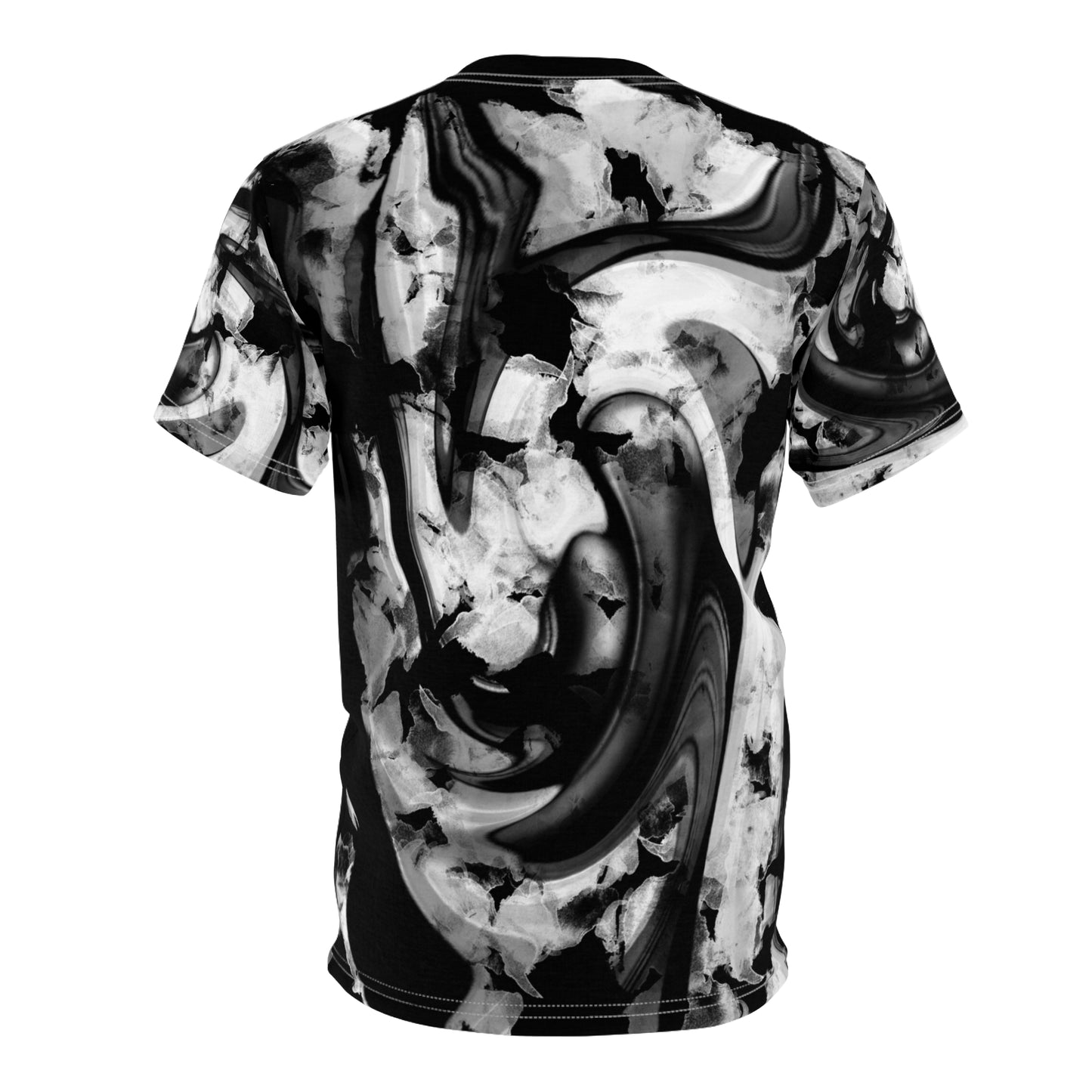 Artistic Black and White Unisex Tee, Stylish Monochrome T-shirt, Abstract Graphic Top, Modern Minimalist Shirt, Fashionable Gender Neutral