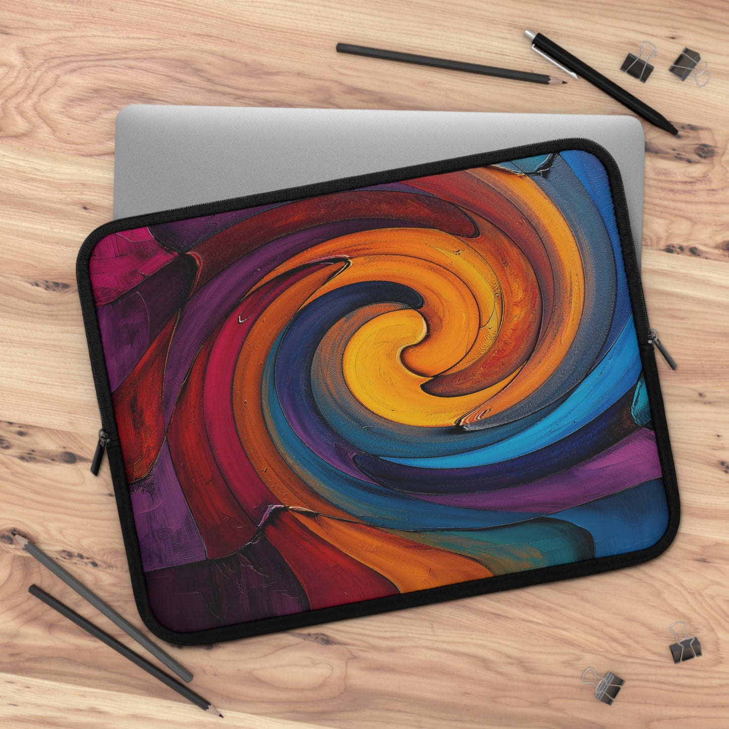 Colorful Wave Laptop Sleeve - Protective Case for MacBook, Waterproof Cover, Tech Accessories, Gift for Student, Study Supplies