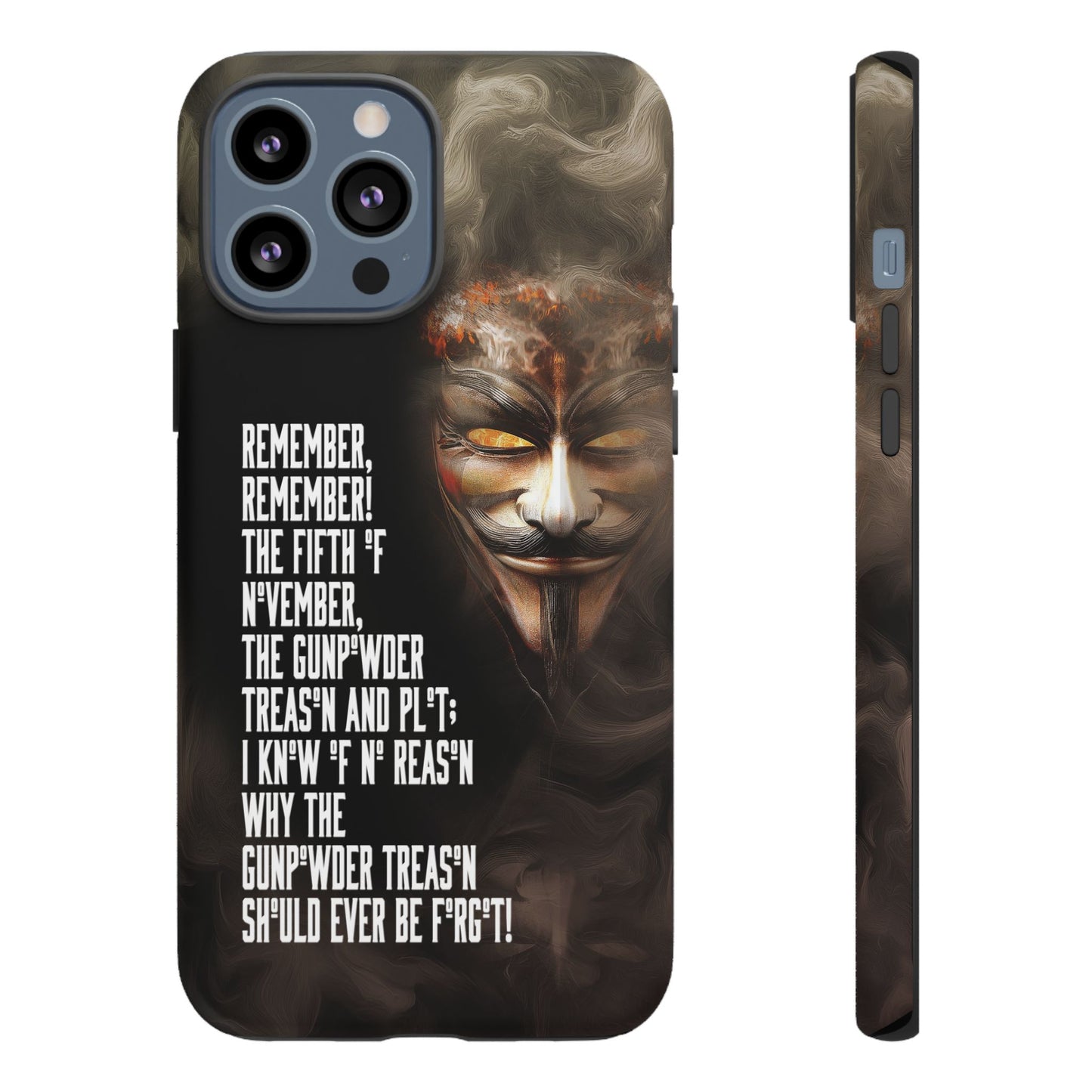 Phone Case, Guy Fawkes 5th of November Bonfire Night Design, Tough Cases, Protective Cover, Anti-Scratch Guard, Shockproof Shell, Slim Fit