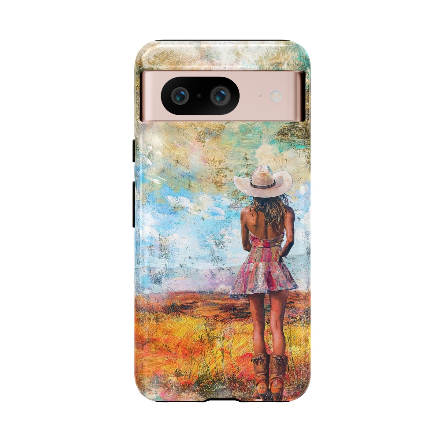 iPhone, Google, Samsung Tough Phone Case - Country Girl in Nature, Protective Strong Phone Cover.