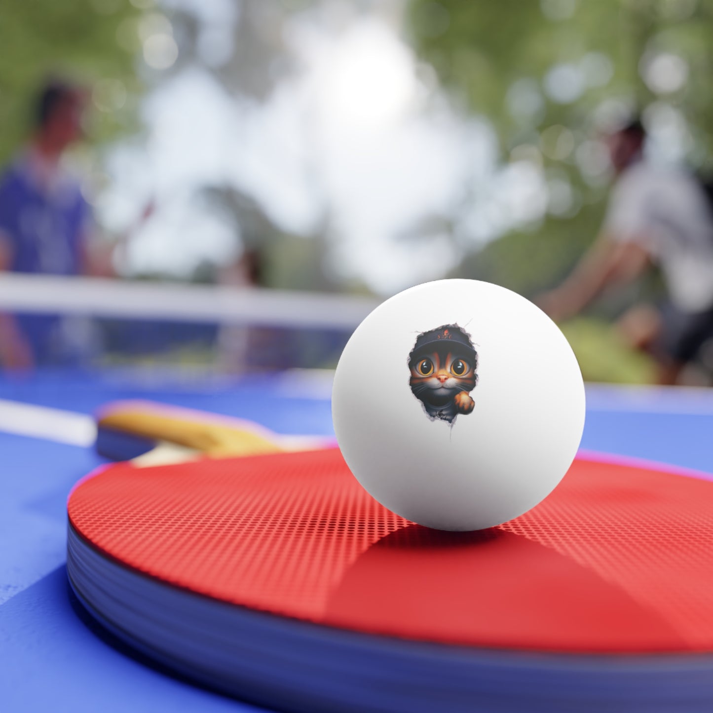 Ping Pong Balls With Tiny Cat