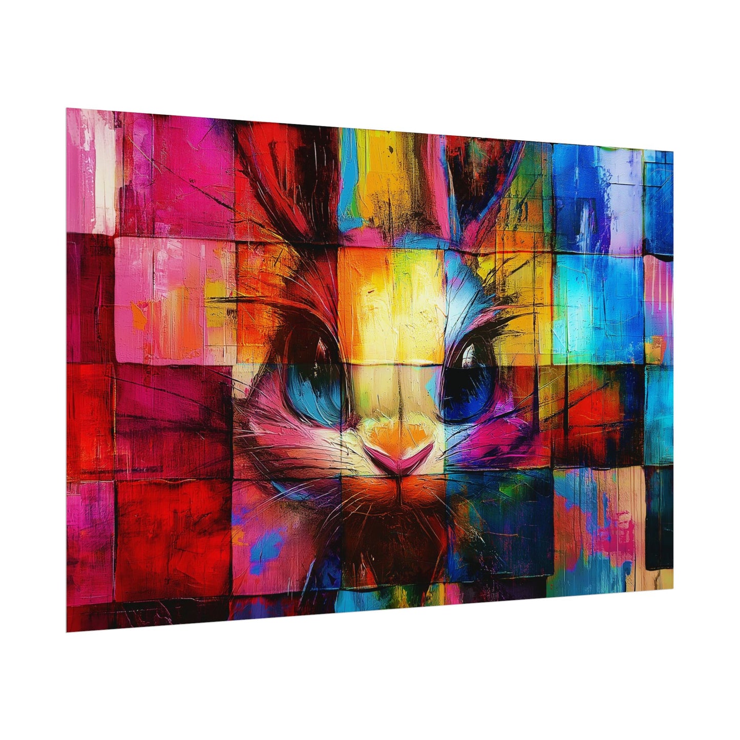 A Horizontal Poster Print of - An Abstract Bunny Painting.