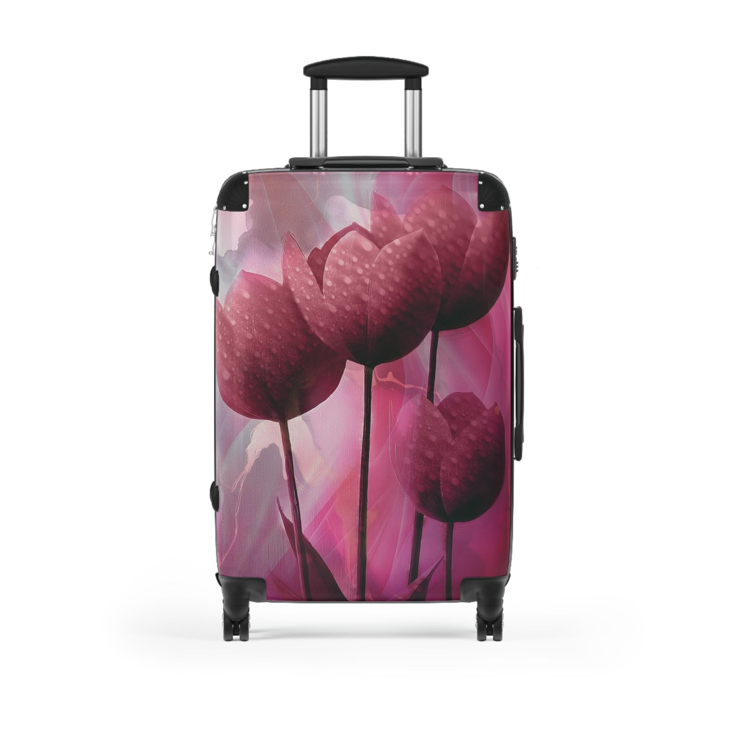 Personalized Suitcase Pink Flowers Travel Luggage Bag, Floral Suitcase, Pink Suitcase, Travel Bag, Floral Luggage, Pink Flowers Bag