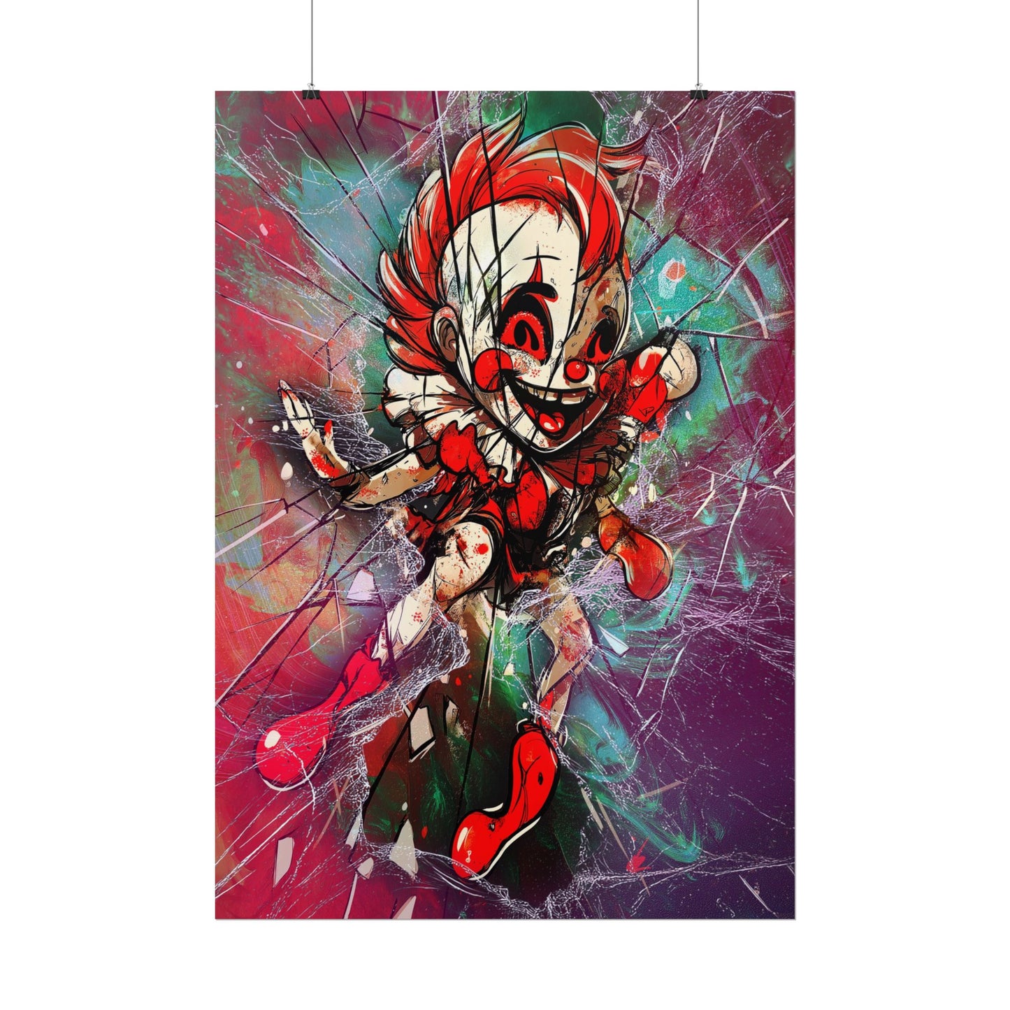 A Vertical Poster Print of - A Clown in the Mirror