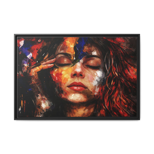 Framed Matte Canvas Print – Inner Stillness – Abstract Portrait
