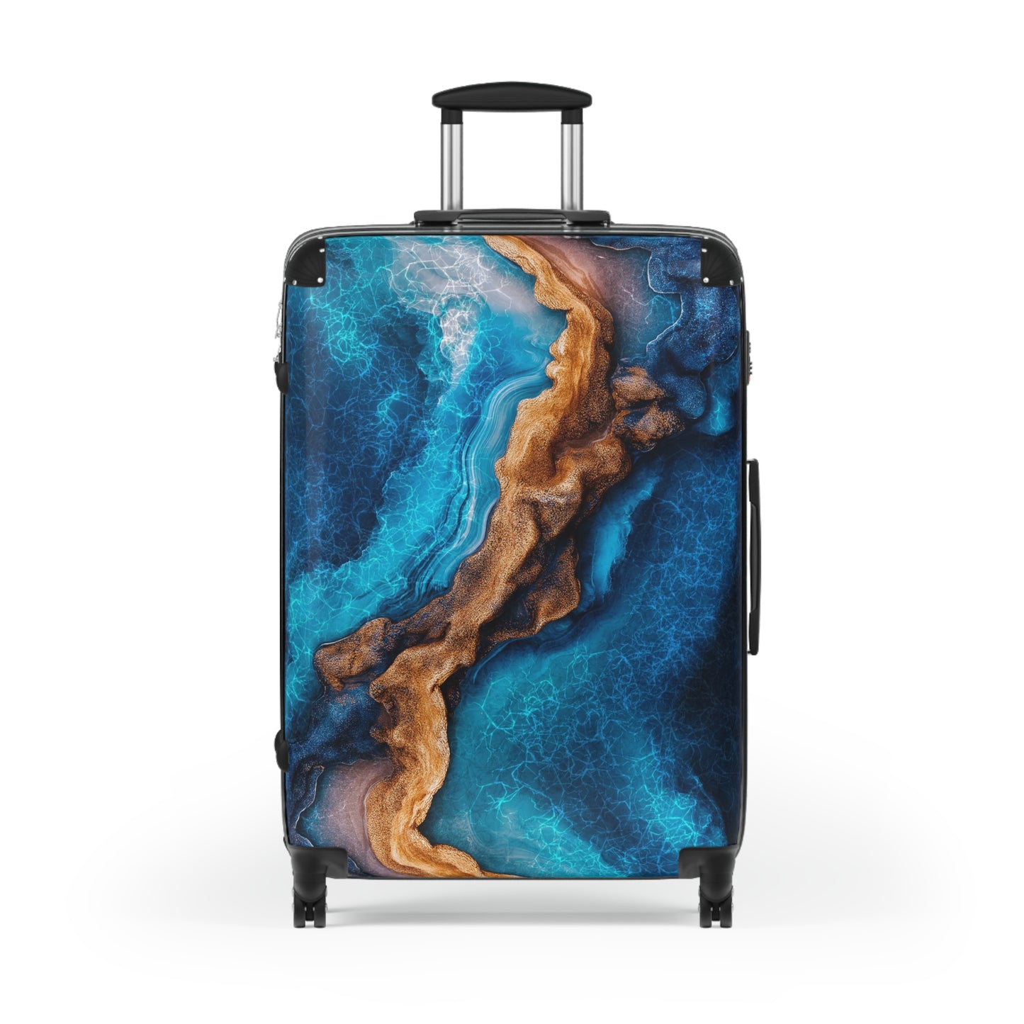 Personalized Marble Sea Suitcase, Travel Bag, Luggage Case, Vacation Gear, Holiday Accessories, Weekend Getaway Essential