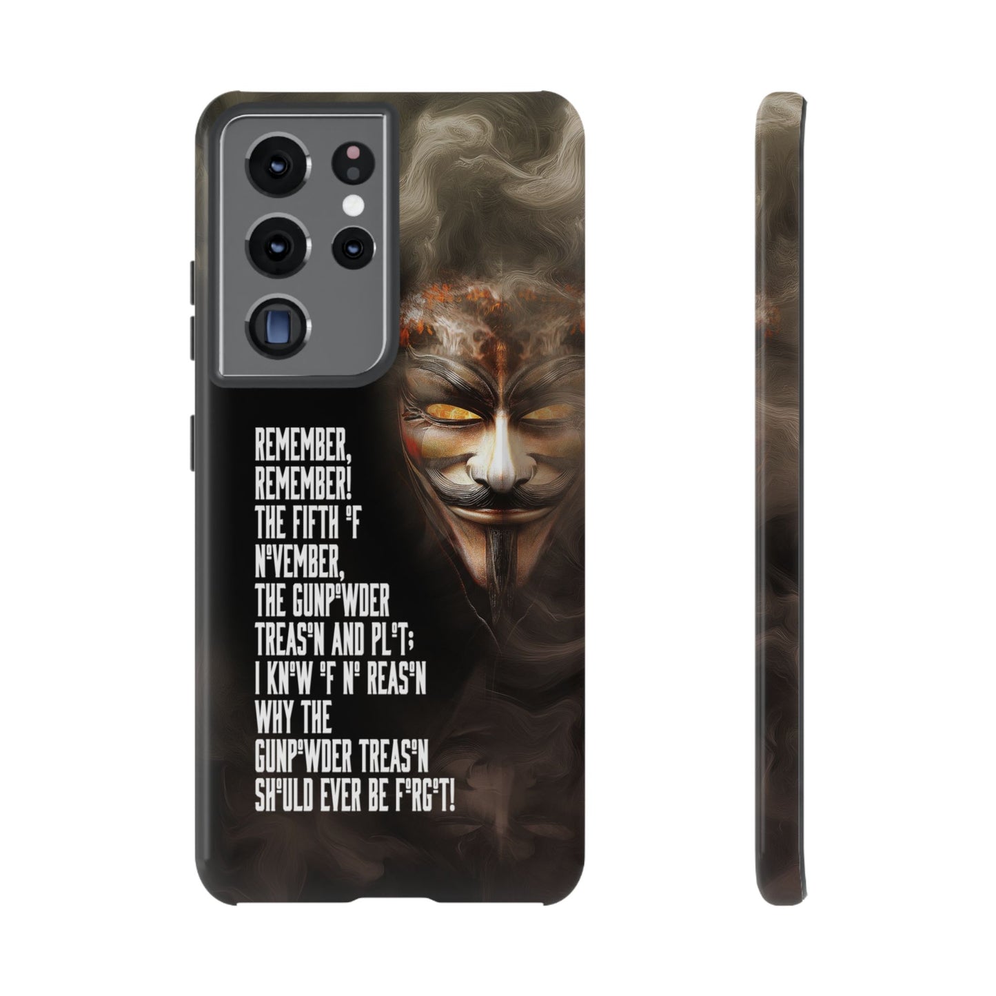 Phone Case, Guy Fawkes 5th of November Bonfire Night Design, Tough Cases, Protective Cover, Anti-Scratch Guard, Shockproof Shell, Slim Fit