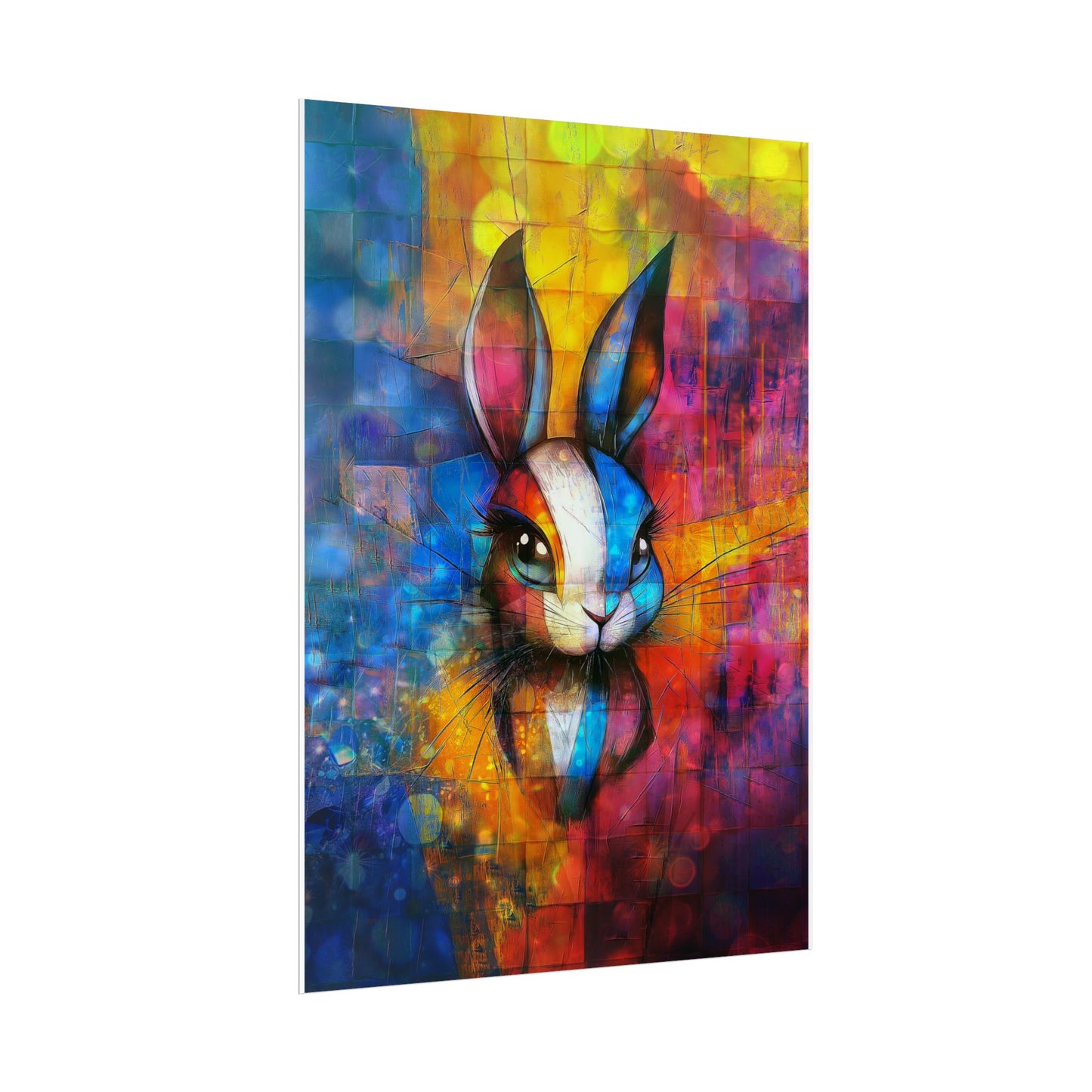 A Vertical Poster Print of - A Cute Bunny Rolled Posters, Wall Art Prints, Kids Room Decor, Rabbit Poster, Nursery Wall Print, Animal Art Poster.