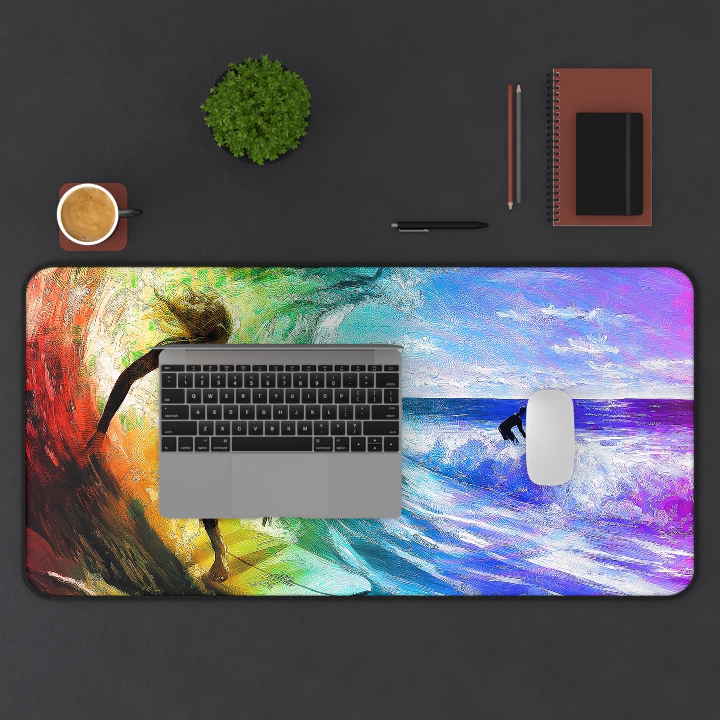 Desk Mat - Surfer Girl Design, Gaming / Mouse Pad, Table / Desk Protector, Home Office Decor.