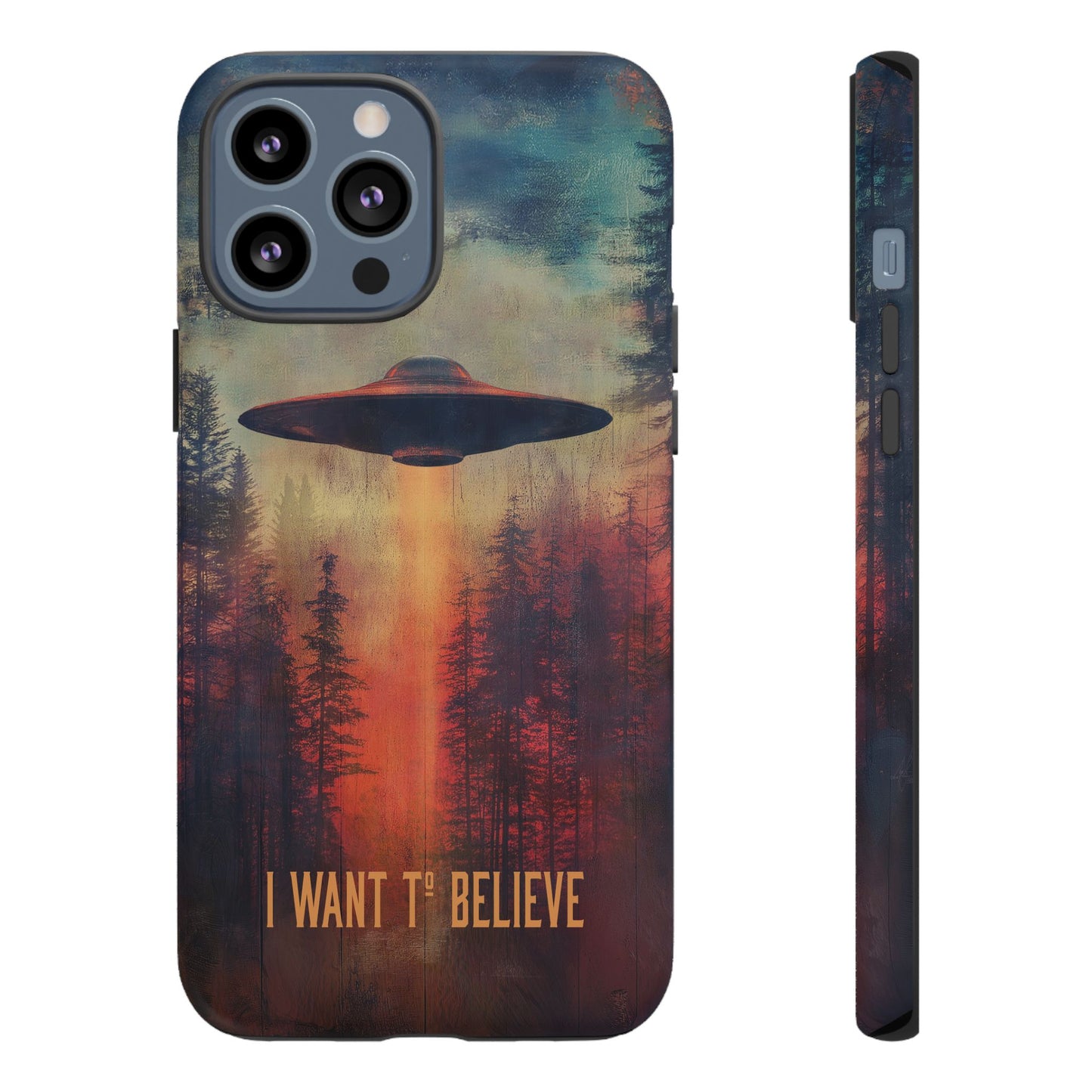 Sci Fi Aliens Tough Phone Case, UFO Space Conspiracy Cover, X-Files Fan Gift, Paranormal Theme Accessory, Area 51 Phone Protector