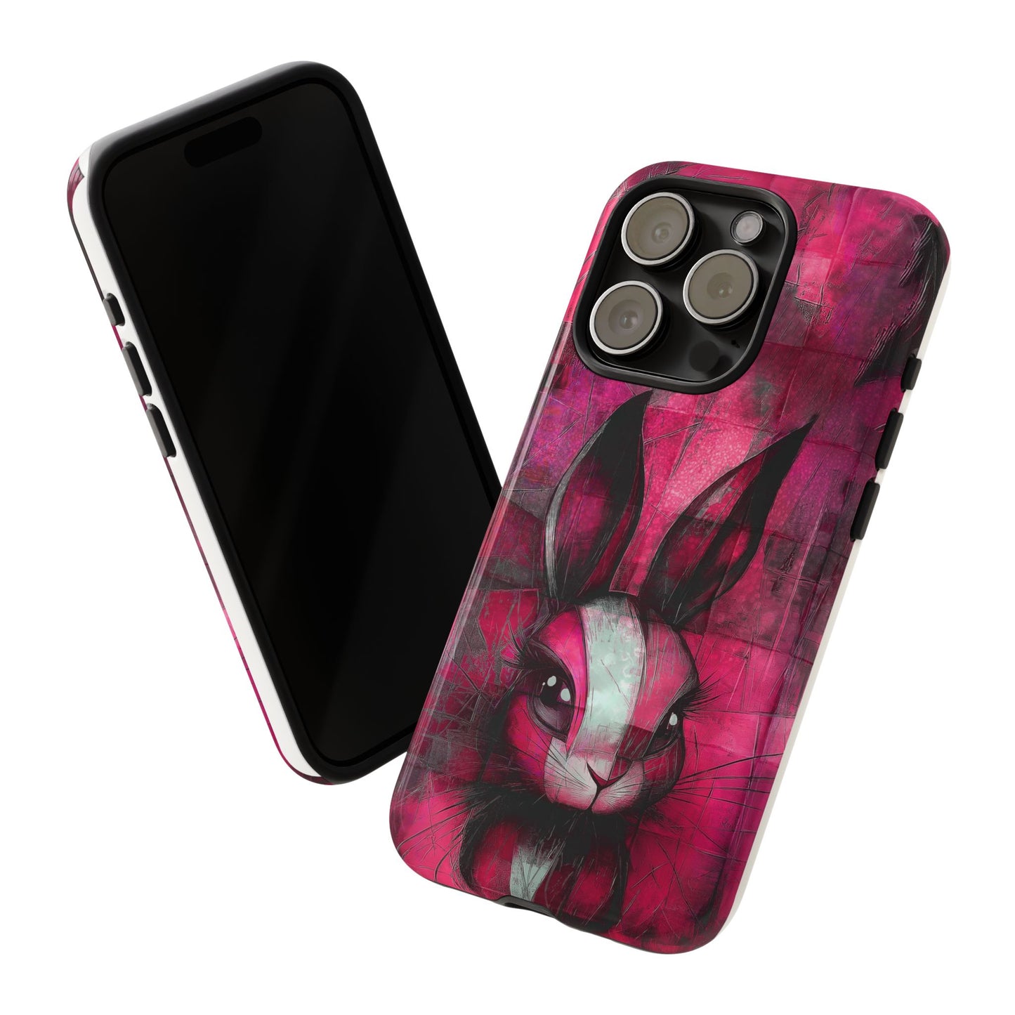 Bunny Phone Case, Cute Rabbit Protective Cover, Pink Bunny Case, Hard Bunny Phone Shell, Bunny Tough Case