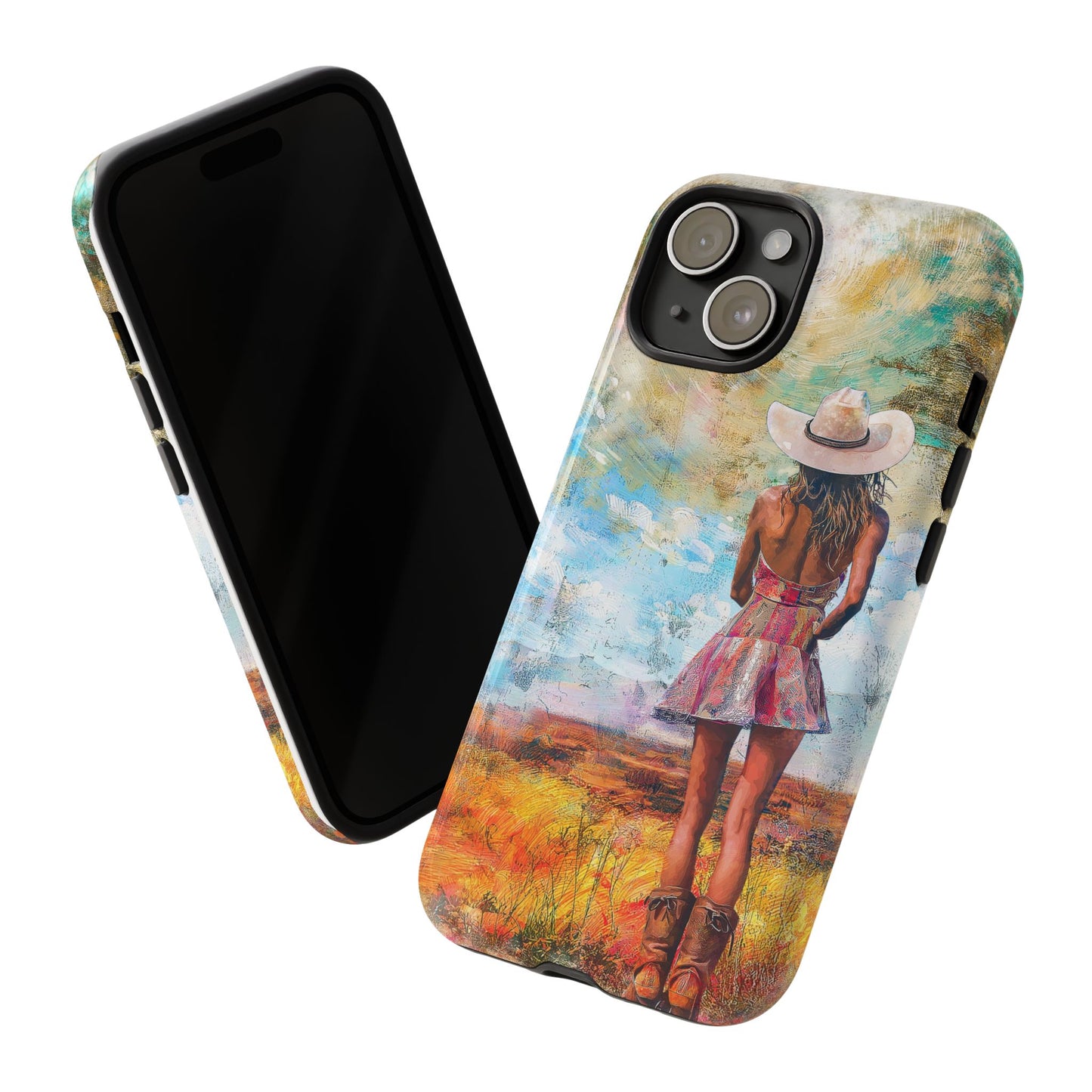 iPhone, Google, Samsung Tough Phone Case - Country Girl in Nature, Protective Strong Phone Cover.