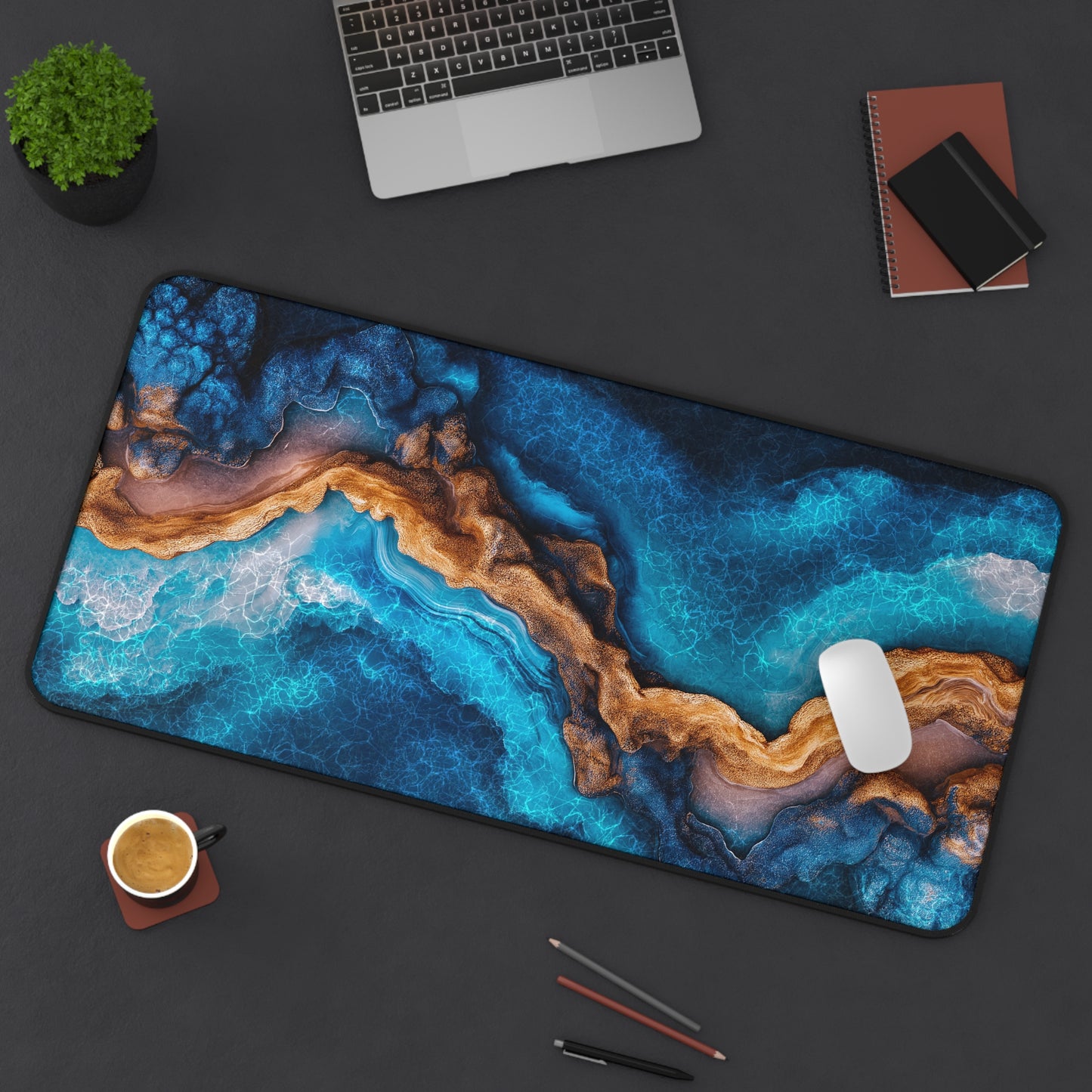 Marble Sea Design Desk Mat, Mouse Pad, Office Accessory, Desk Decor, Work From Home, Office Gift