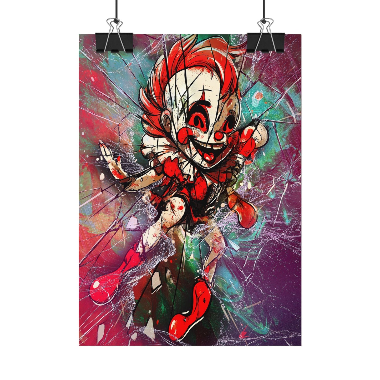 A Vertical Poster Print of - A Clown in the Mirror