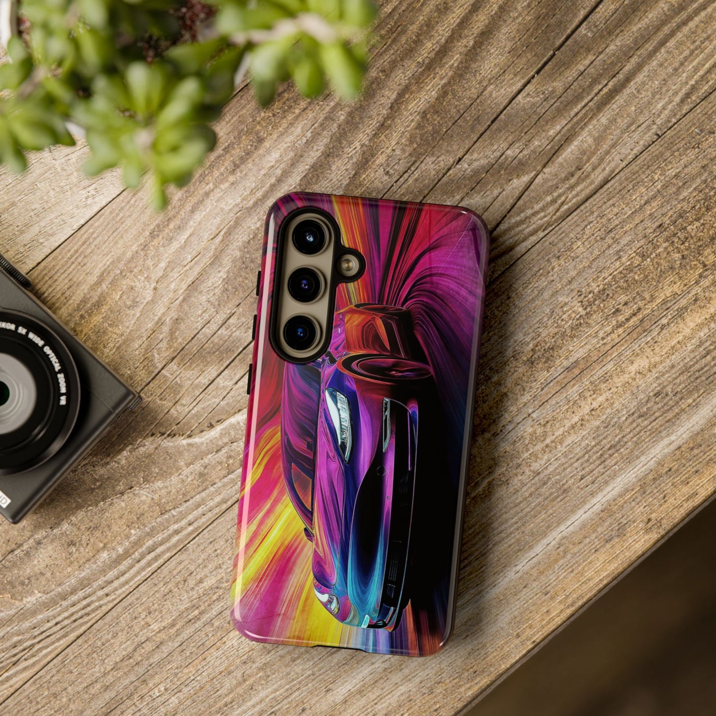 Phone Case, Colorful Car Design, Modern Tough Protective Cover, Stylish Tech Accessories, Vibrant Phone Case, Gift for Car Lovers, Unique