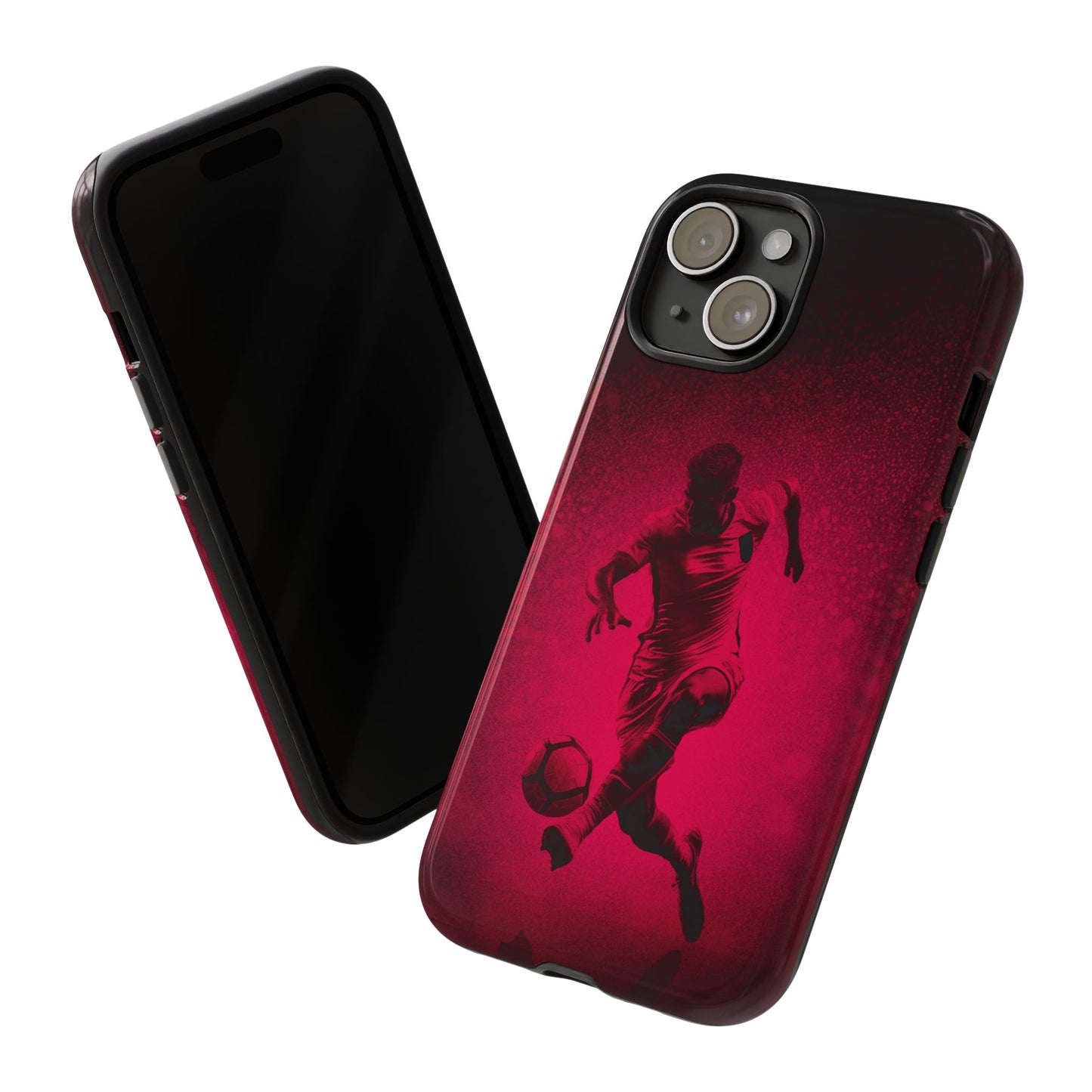 Soccer Tough Cases, Sports Phone Case, Red and Black Design, Protective Cover for Soccer Fans, Soccer Gift Ideas, Soccer Accessories